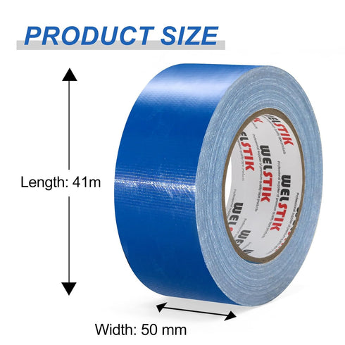 WELSTIK Professional Grade Duct Tape, Waterproof Duct Cloth Fabric for DIY and Repairs (Blue, 2" x 45 Yards)