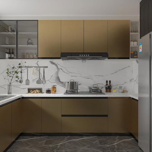 Stainless Steel Contact Paper for Countertop, Waterproof Heat Resistant Peel and Stick Wallpaper, 17.7 x100
