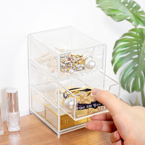 Small Desk Organizer with Drawer, Desktop Organization for Office Supplies and Jewelry Storage