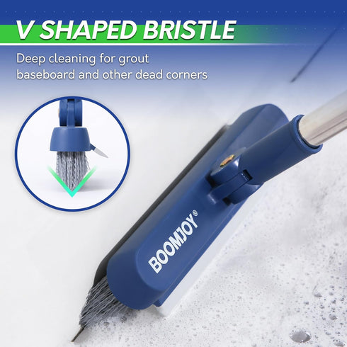 BOOMJOY Grout Brush with Long Handle, Grout Cleaner for Tile Floors, Hard Bristle Crevice Cleaning Brush, Floor Scrubber for Tile Grout Line, Shower, Kitchen, Bathroom by BOOMJOY