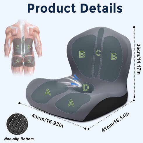 Generic Seat Cushion for Office Chair,Seat Cushion with Back Support, Memory Foam Chair,Cushion Coccyx Cutout