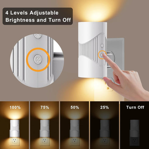 3 Dimmable 2 Pack) easuntec Night Light, Night Lights Plug into Wall, Warm Led Night Light, Dusk to Dawn Light Sensor