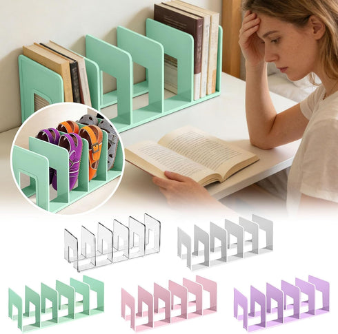 Generic 5 Closet File Organizer for Desk with Compartments, Acrylic File Organizer for Vertical Paper Notebook