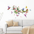 Zonon Hummingbirds Wall Decals, Peel and Stick Vinyl Stickers with Butterfly Flowers for Living Room Bedroom Decor