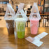 100PCS Plastic Clear Handle Drink Containers Bags for Shops Stores Delivery Hanging Carry Take Out Beverage Coffer Milk