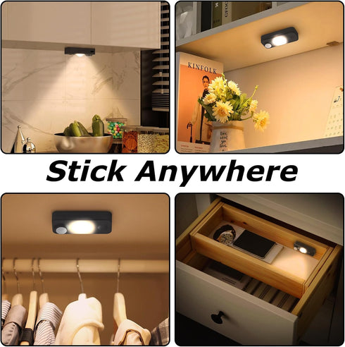 Closet, 6Pack, NIEGNOWOO LED Motion Sensor Puck Lights, Rechargeable Cabinet Lights, Stick on Wireless LED Night Light