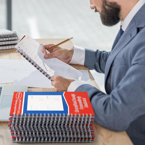 Crtiin 10 3 100 Sets 4 (5-1/4" 11") Pcs Part Spiral Carbonless Money and Rent Receipt Book with Carbonless Copies Per