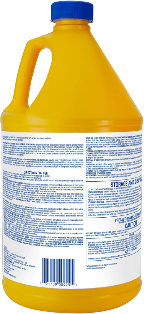 Commercial 1041688 1 Zep Antibacterial Disinfectant Cleaner with lemon , gal Bottle