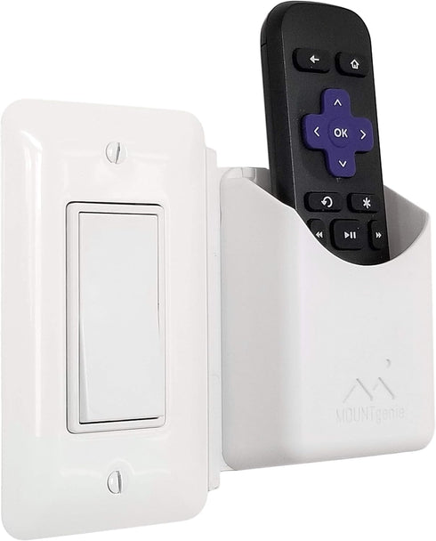 The No-Screwups Remote Control Holder by Mount Genie (White): Wall Mount with No Damaging Screws or Tape