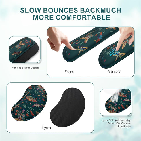 iCasso 3Pcs Large Mouse pad for Desk, Computer Desk Mat, XXL Keyboard and Mouse Pad + Keyboard Wrist Rest, Desk Matt