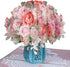 Paper Love 3D Pop Up Card, Pink Roses Gift for Mother's Day, Birthday, Thank You, Get Well - 5" x 7" with Envelope