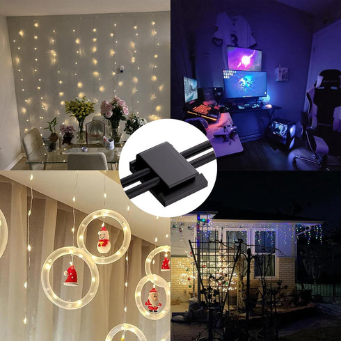 SZFUDIGO 50Pcs, 10mm Adhesive led Strip Lights Tape Clips Black Suitable for Wide LED Lights
