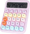 Mechanical Switch Calculator with Big Buttons, 12 Digits, Large LCD Display, Cute Pink Calculator for Office
