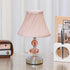 7 7 12 Inch Small Modern Crystal Bedside Table Lamp, x x Electroplaetd Silver Base Table Lamp for Bedrooms and Office