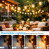 25FT 9 S11 Bulbs, 2700K GvvooHome LED Outdoor String Lights, Waterproof Patio Lights with Shatterproof Plastic Warm