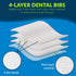 4 13 18 (Pack 500) 3-Ply (917401) TIDI Ultimate Dental Bib, White, Layers, W x L of Disposable Dental Bibs Embossed