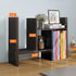 YSJILIDE Wood Adjustable Small Desktop Bookshelf, Expandable Storage Organizer, Office Supplies Desk Rack (Black)