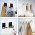 Rnodoilkfly 4Pcs Razor Holder, Shaver Hook Hanger, Multipurpose Self Adhesive Double Hooks, Silver Black Stainless