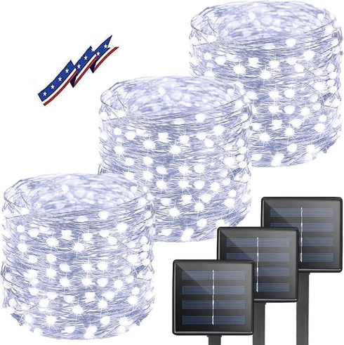 Solar String Lights for Outside, 3 Pack Total 120FT 300 LED Solar