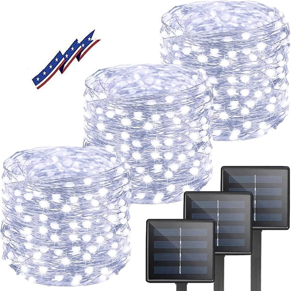 Solar String Lights for Outside, 3 Pack Total 120FT 300 LED Solar