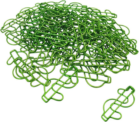 Rurili Creative Green Dollar Sign Divided Paper Clip, Metal Bookmark, 50 Pcs for Home Office School Organizing