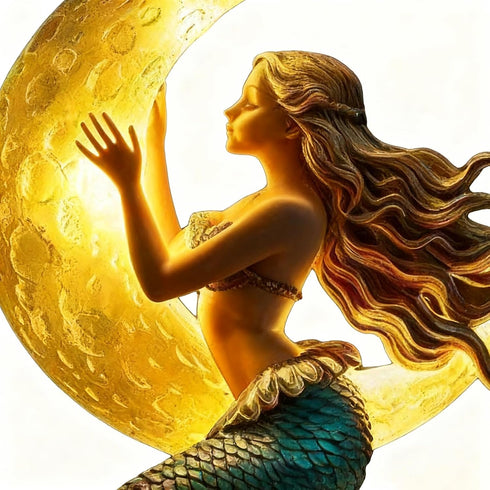 Generic Mermaid Night Light - Resin Touch Control Decoration, Bedroom Decorative Lamp, Nursery Home Bedside Accessory