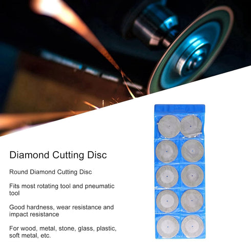 10Pcs Diamond Cutting Wheel Set, Cut Off Wheel Blades for Wood, Metal, Stone with Connecting Rods