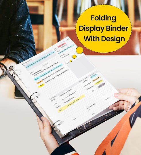 SUNEE 1 Inch 3 Ring Binder with 2 Pockets, Decorative Black Marble Heavy Duty for School Office Supplies