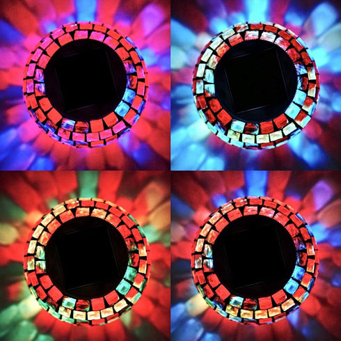 SunKite Solar Table Lights Outdoor Indoor Color Changing Crackle Crystal Glass Night Lights,Waterproof Solar Powered