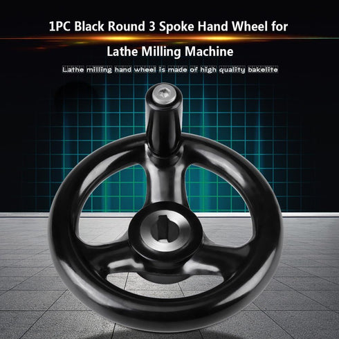 Hand Wheel Three-Spoke Lathe Controller: Hand Crank Revolving Handwheel for Woodworking Industrial Machine Tools.