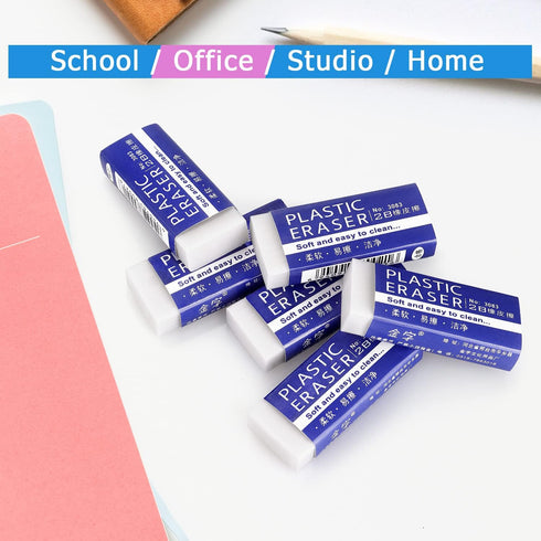 Tamaki 12 Pack Large White Pencil Erasers for School Office, Art Drawing