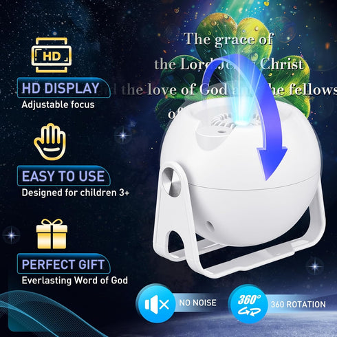Lewtemi 12 Communion, Bible Verse Projector with Interchangeable Scripture Slides, Religious Gifts for Kids Adult