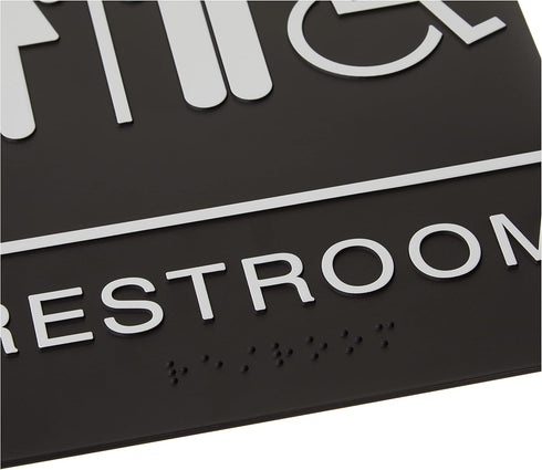 Headline Sign 9007 ADA Wheelchair Accessible Restroom Sign, 6 x 9 Inches, Black/White, Made in USA