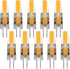 Lxcom Lighting G4 LED Bulb 12V Bi-Pin Base - 1.5W LED COB Light Bulbs (10 Pack)