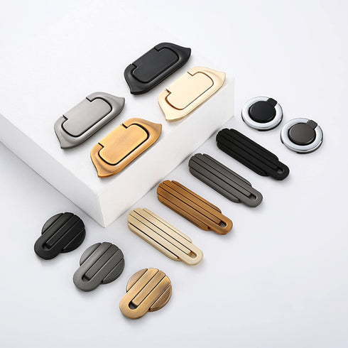 PILYON 4 Pack Door Knobs Retro Dark Buckle Drawer Handle Bedside Table Handle Black Dark Buckle Cabinet Drawer Handle