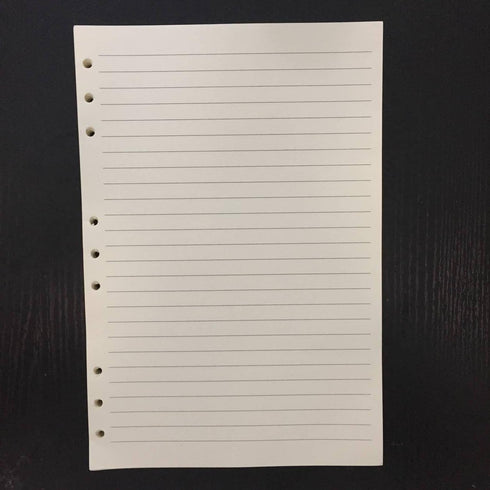 Chris.W 80 Sheets B5 Size Lined 9-Holes Traveler's Notebook Planner Filler Papers - Beige Color