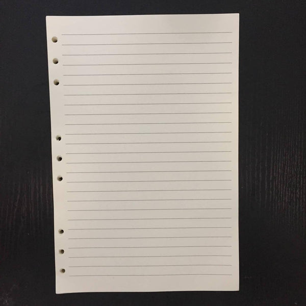 Chris.W 80 Sheets B5 Size Lined 9-Holes Traveler's Notebook Planner Filler Papers - Beige Color