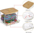 BTSKY Clear Paper Clip Holder with Bamboo Lid, Thick Acrylic Organizer for Office Supply Accessory Storage