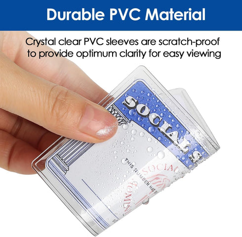 MaxGear Medicare Card Holder Protector Sleeves, 12 Mil Clear PVC Water Resistant Protectors for SSN, Credit Cards, 6