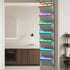 Wall Mounted File Holder - Over Door Hanging Mail Organizer for Papers, Magazines, and Books (7 POCKETS-GREY)