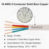 18AWG 5 20FT, 18 5 (10FT 20FT 25FT 30FT 50FT 75FT 100FT) XRDS -RF Conductor Thermostat Wire Solid Copper, Gauge Wire