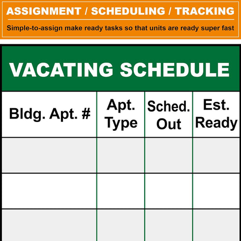 Extra Large 36X45 Inch Property Management Make Ready White Board - Dry Erase Checklist for Real Estate