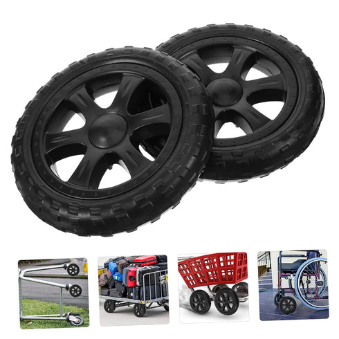 2pcs PRETYZOOM Supermarket Shopping Cart Replacement Wheels Rolling Grocery Cart Wheels