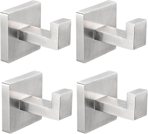 IBosins 4 Pack Towel Hooks, Heavy Duty Stainless Steel Hand Towel Holder for Bathroom, Living Room, Kitchen Closet