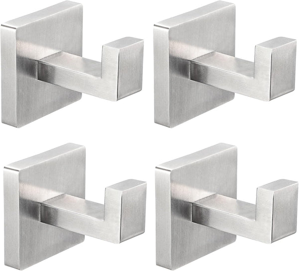 IBosins 4 Pack Towel Hooks, Heavy Duty Stainless Steel Hand Towel Holder for Bathroom, Living Room, Kitchen Closet