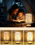 Lamp,3 Dimmable Kids Lamps for Bedrooms Boys,Car Level Wood Nightstand Desk Base Flaxen Fabric Shade for Bedroom Living