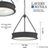 28990 100-Watt 3-Light Bulbs Minka Lavery Matte Black Drum Pendant Light with Frosted Clear Glass Shade, No Included