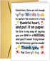 Supoeguk Lovely Thank You Card for Friend, Appreciation Card for Boss Coworker, Poem