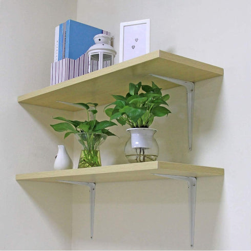 Wideskall 5" 6" inch Pack 4 Metal x Wall Corner Angle Shelving Shelf Brackets, White