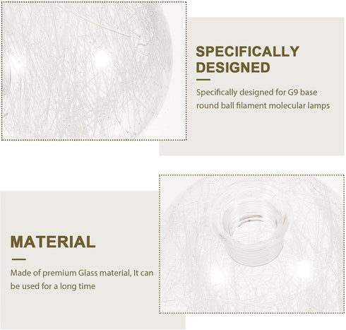 G9 120mm ARTIBETTER Glass Globe Lamp Shade Replacement Lampshade Base Bubble Chandelier Light Covers Pendant Wall